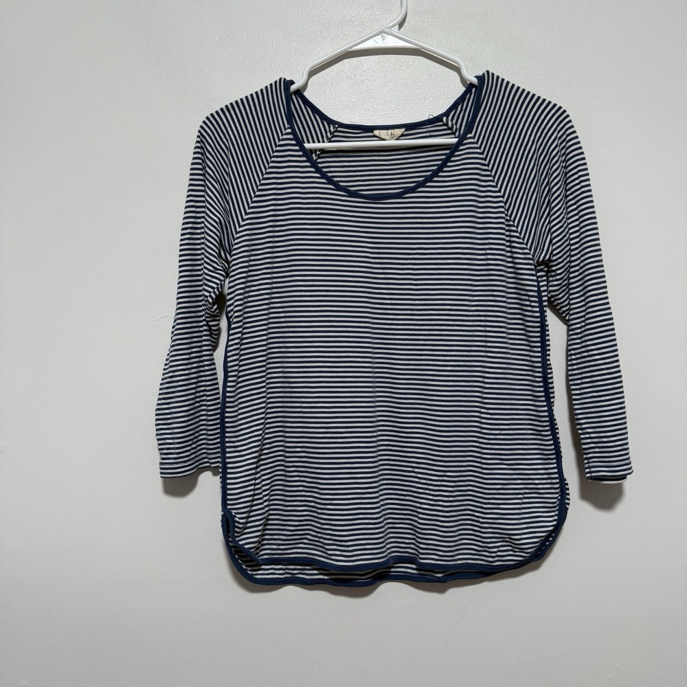 Lake Blue Stripe Long Long Pima Cotton Pajamas Size Small